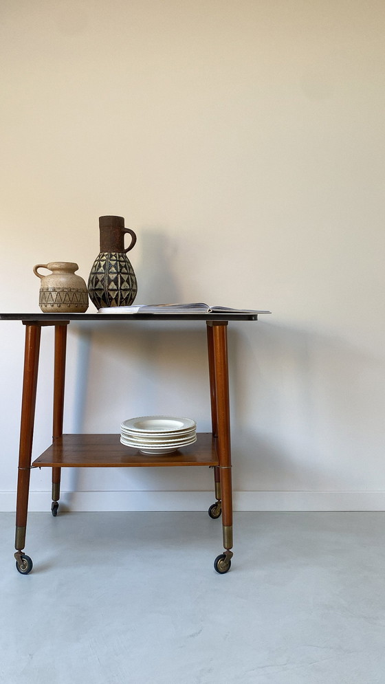 Image 1 of Vintage wooden trolley with formica top