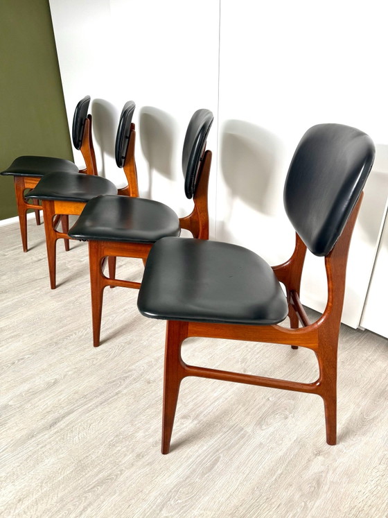 4x vintage chair – Dining chairs, Skai, Wood (photo 4 of 11)