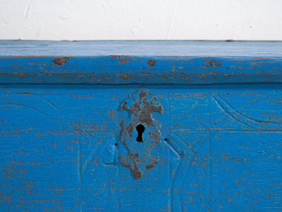 Antique blue chest (c.1920) #40 – Chest of drawers (photo 28 of 40)