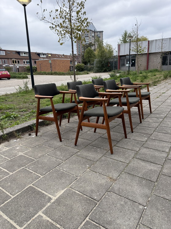 6x GM11 restaurées, Glostrup Møbelfabrik ‘60 – Chaises de salle à manger, Wood, Wool (photo 15 of 15)