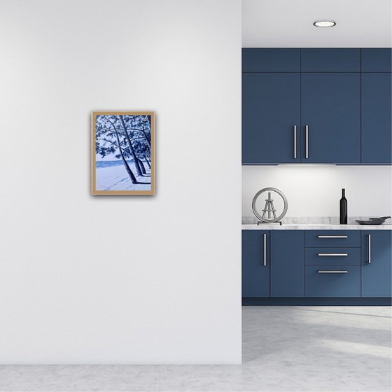 Image 1 of Inchiostro indaco su carta bianca, 40x30cm