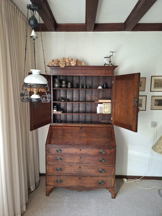 Image 1 of Scrivania antica con mobiletto superiore
