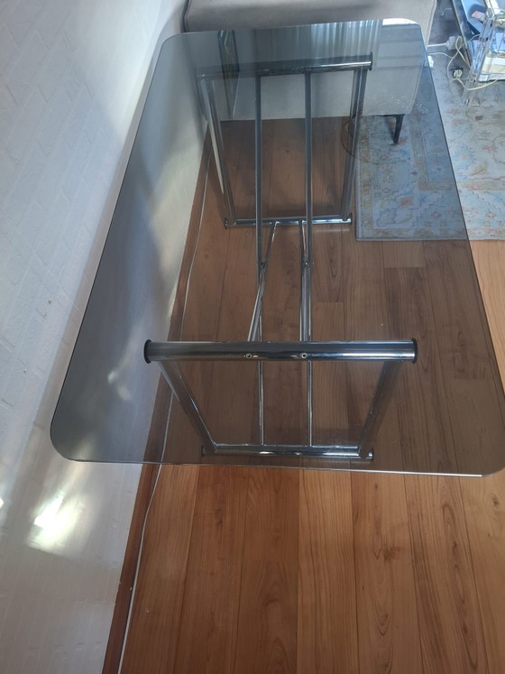 Platon / Cajus table by Tomas Jelinek for IKEA 1984, Dining tables, Glass, Metal, Grey (photo 5 of 6)