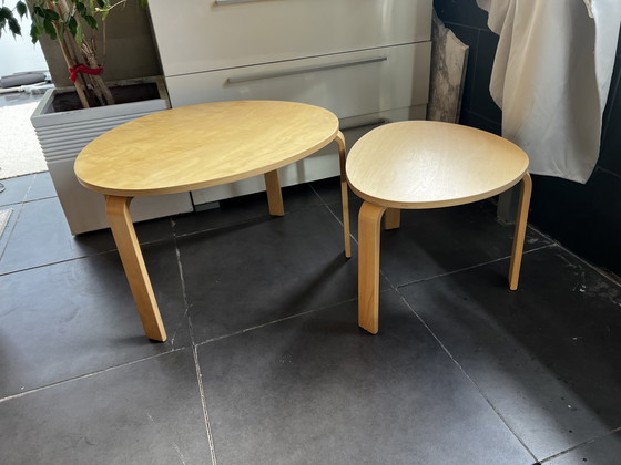 Image 1 of IKEA SVALSTA 1999 Set Salontafels Bijzettafels Berkenhout Scandinavisch