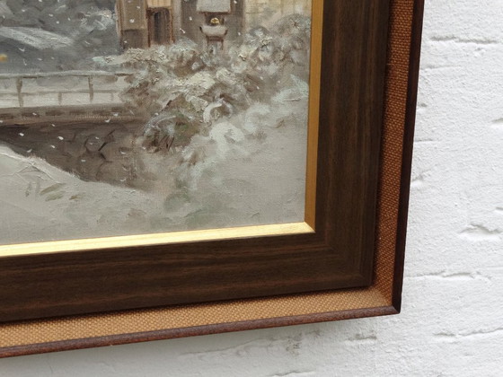 Image 1 of Winterlight in Japan, winter evening, Japanese village in the snow