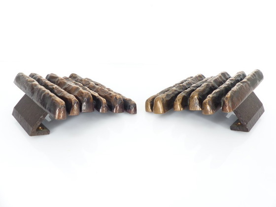 Image 1 of Maniglie brutaliste in bronzo per porte, Alpan, Germania, 1970 ca.