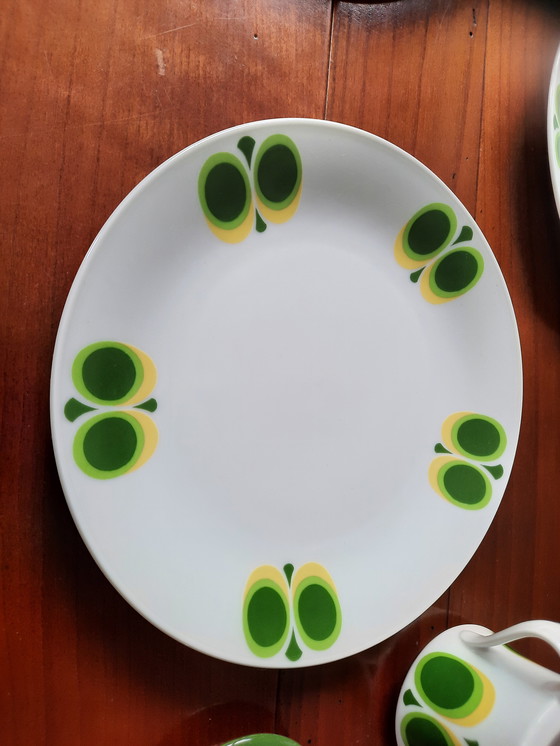 Image 1 of 1970 Seltmann Weiden Bavaria "Vert Jaune" service petit déjeuner"