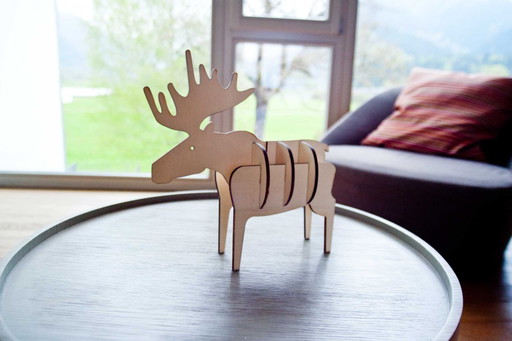 Moose - wooden ornament Made in Italy by Ulap design