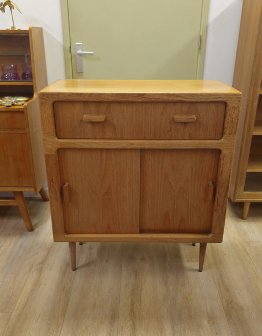 Vintage Silkeborg Cupboard Drawer Cabinet Sliding Door Cabinet