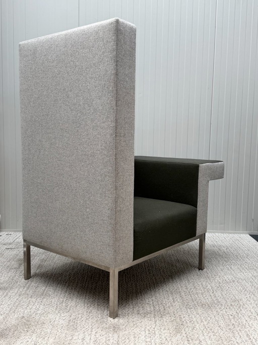 Fauteuil acoustique Palau Casala Bricks avec plateau, vert foncé/gris – polished steel (photo 2 of 10)
