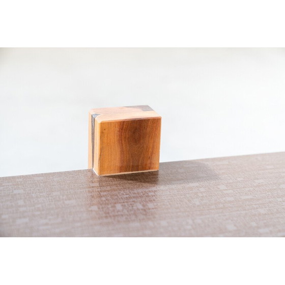 Image 1 of Vintage coffee table in ceramic glass and walnut, Italy 1970