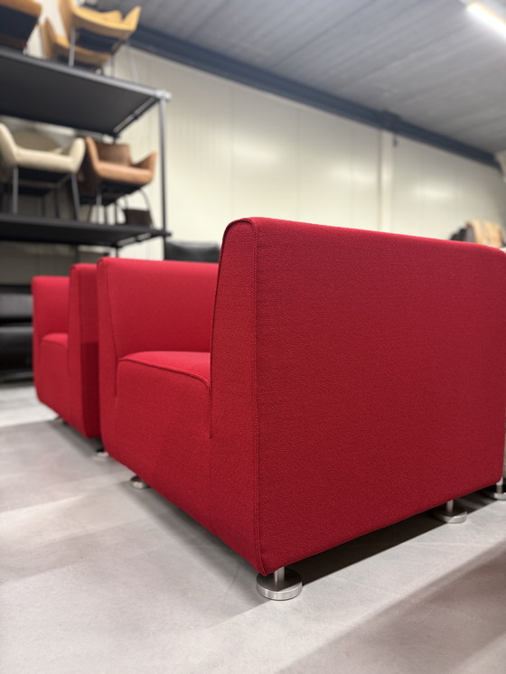 Image 1 of Gelderland 4800 Coin salon 2,5 & 2 places & 2 fauteuils rouge