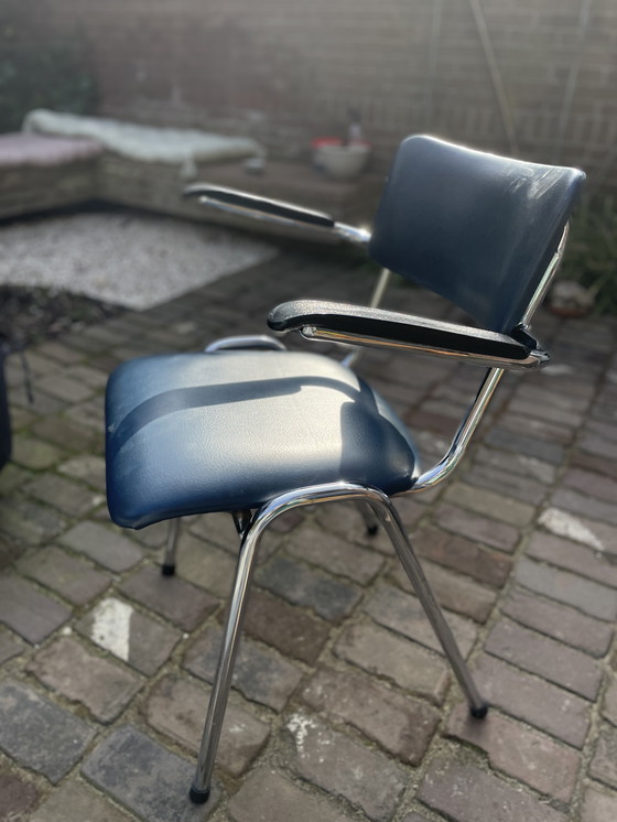 Image 1 of Vintage chrome tubular frame chair Brabantia Gispen style