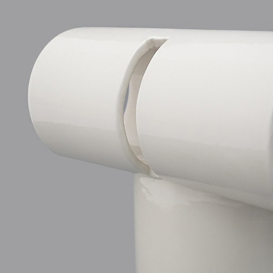 Image 1 of White ceramic vase by Enzo Bioli for Il Picchio, 1970s