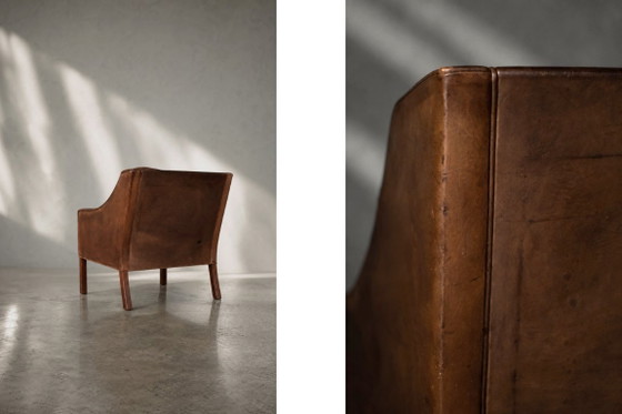Vintage Mid-Century Deense moderne lounge lederen stoel & poef model 2207 door Børge Mogensen voor (photo 10 of 51)