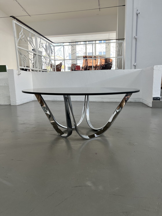 Image 1 of Model 2075 Werner Lindner for Bacher coffee table, chrome and glass