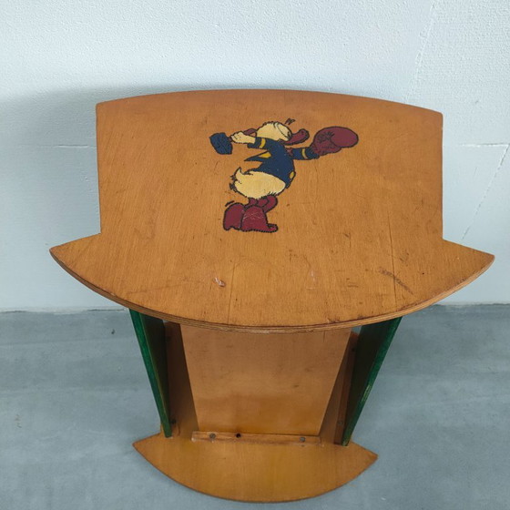 Boîte de rangement en bois vintage unique, style art populaire, représentant Donald Duck – Fabriquée à la (photo 6 of 8)