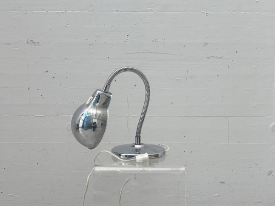 Image 1 of Chrome table lamp with gooseneck, Italy, 1960s