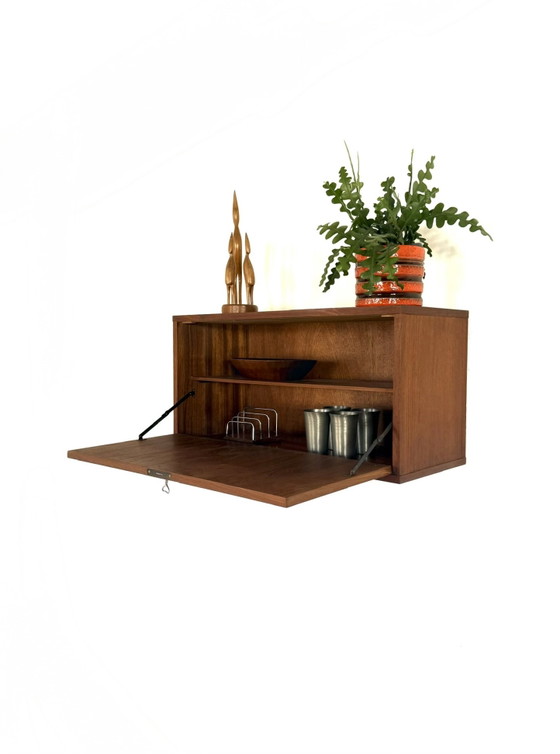 Image 1 of Vintage Danish teak wall cabinet, 1960s
