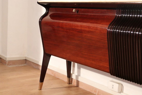 Image 1 of Credenza di metà secolo di Osvaldo Borsani, mogano, palissandro e onice, Italia, anni '50