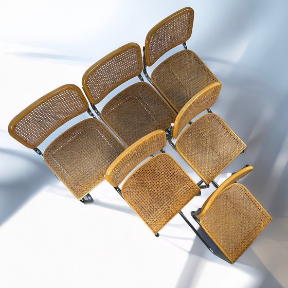 Image 1 of Set of 6 Cesca Chairs by Marcel Breuer for Gavina, 1960s