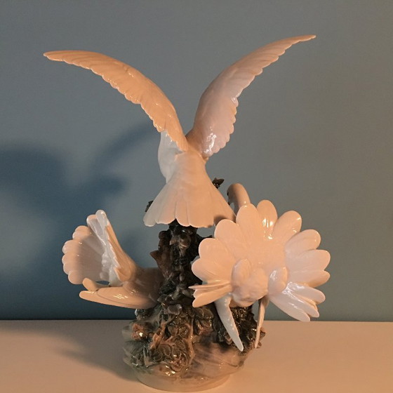 Sculture Lladró "Grupo De Palomas" (53 Cm) – Salvador Debón – Porcelain (photo 2 of 8)