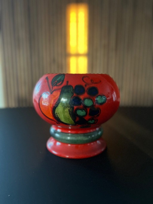 Beautiful red flower pot from the vintage West Germany Waechtersbach
