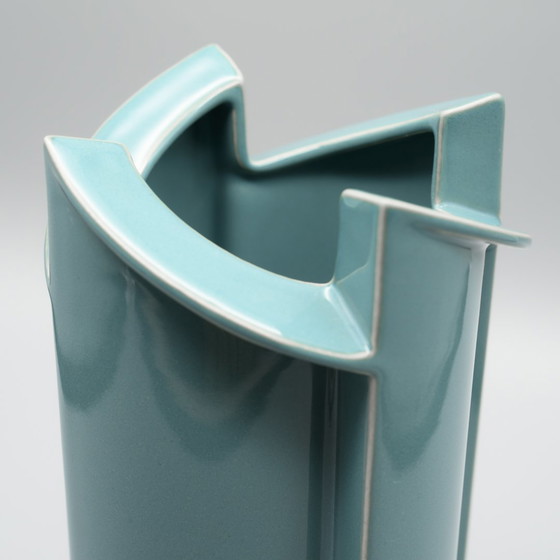 Image 1 of Jan van der Vaart para Rosenthal Jarrón de porcelana turquesa 1988