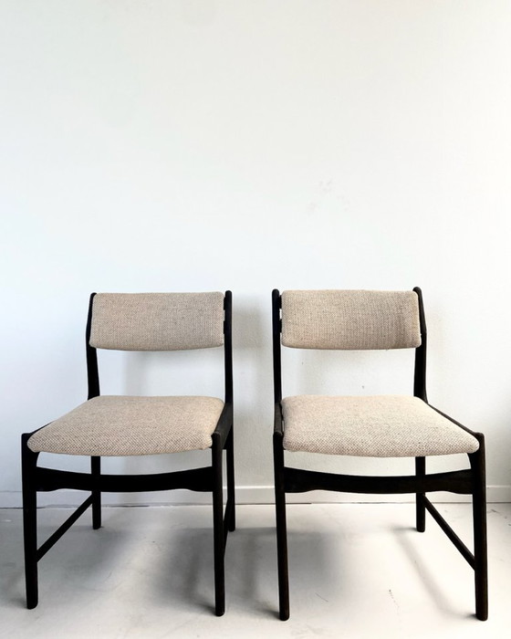 2x Geschwärzte Esszimmerstühle – LINFIN, Wood, Wool (photo 2 of 5)