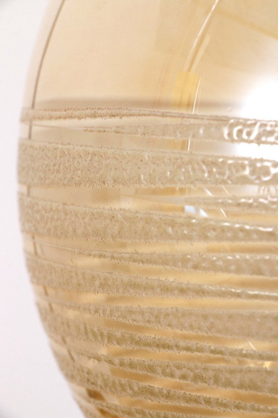 Image 1 of Glashütte Limburg Hanging Lamp Amber Glass, 1960s