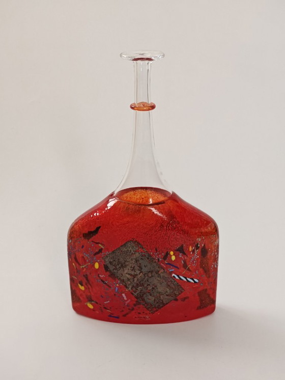 Image 1 of Beautiful orange vase by Bertil Vallien for Kosta Boda, type Satelitte