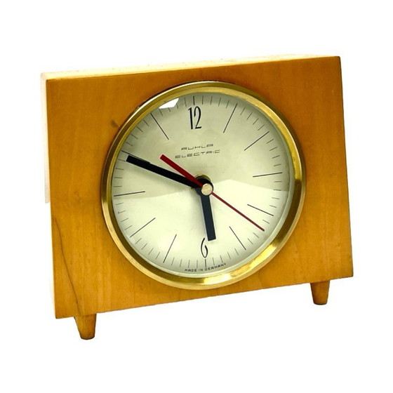 Image 1 of Ruhla Electric Vintage Mantel Clock, 1970s, Mid-Century Design Wood