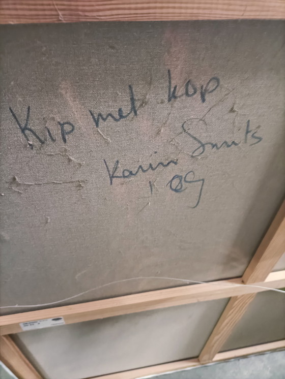 Image 1 of Poulet avec tête Karin Smits 100*100