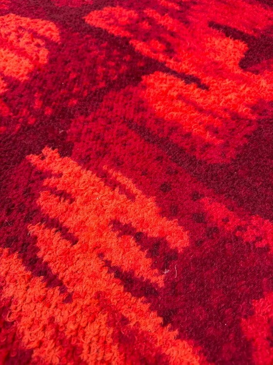 Alfombra Space Age años 60/70, Lana, Rojo (foto 5 de 15)