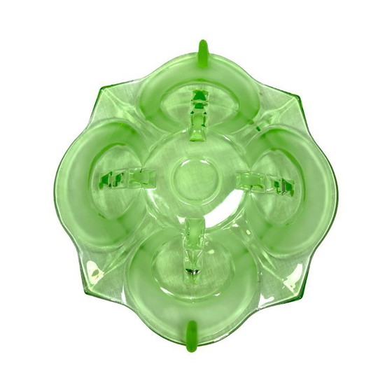 Image 1 of Jardinera/fuente para servir de cristal verde estilo Art Déco, Walther Glas, Irene, Alemania, 1960.