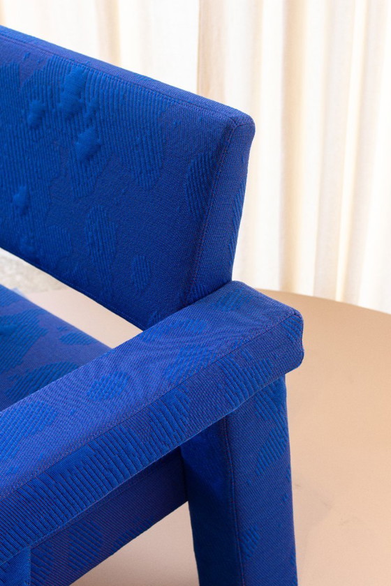 Image 1 of Sillón Mohs en tela azul Byborre