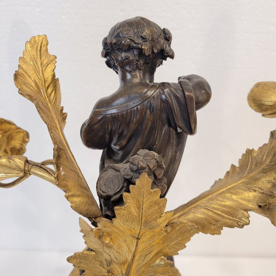 Image 1 of Candelabro / Lampada, ormolú e porcellana, Victor Paillard, Napoleone III, 1870 - Francia