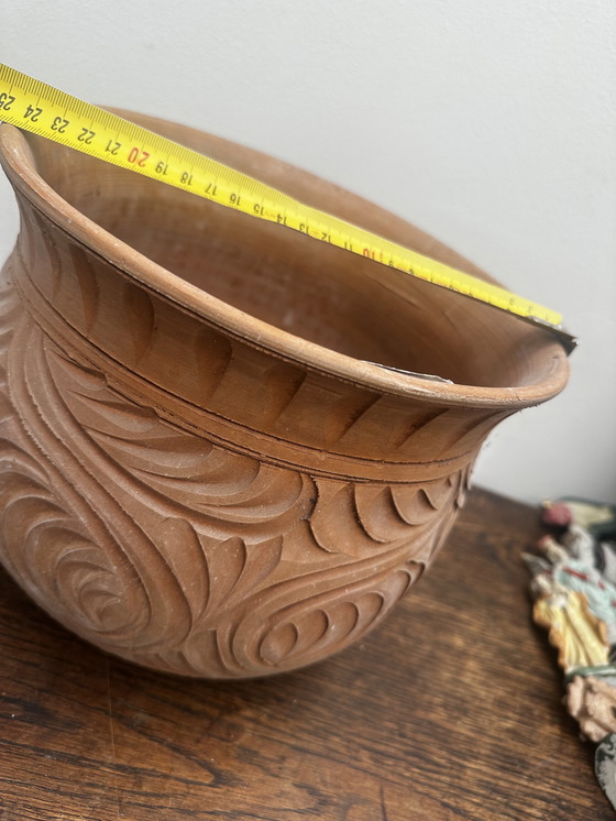 Image 1 of Vintage handmade ceramic planter H 19 cm / D 24 cm