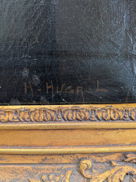 "Portret van een dame" van Claude Honoré Hugrel ( ) – Schilderijen & Tekeningen, Canvas (photo 5 of 6)