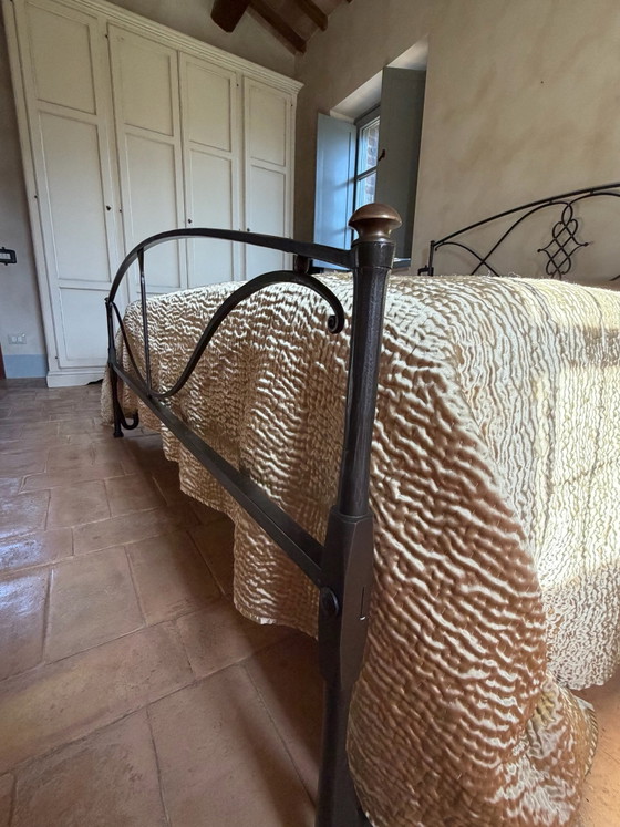 Letto matrimoniale Caporali Arco, Ferro Soffiato, con rete a doghe, Letti matrimoniali, Grigio (foto 12 di 15)