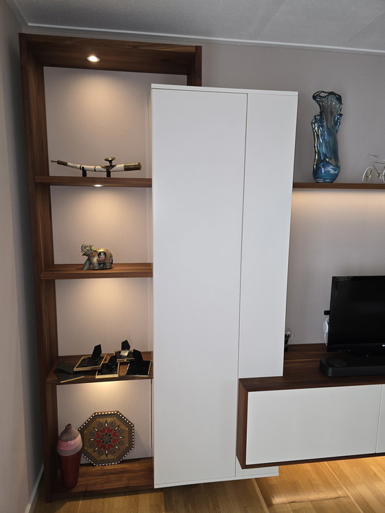 Image 1 of Floating walnut wall unit of approximately 3 meters long