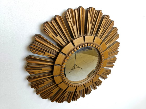 Image 1 of Vintage Golden Sunburst Mirror, 1960s