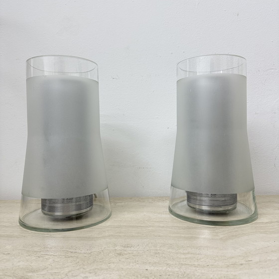 Image 1 of Lampe de table vintage IKEA 80s B9919 - Verre dépoli fait main avec diffuseur