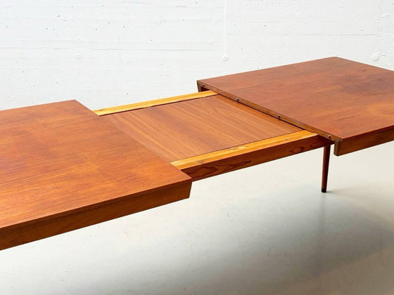 Image 1 of Table à manger danoise en teck par Erik Riisager Hansen pour Haslev Møbelsnedkeri, 1960