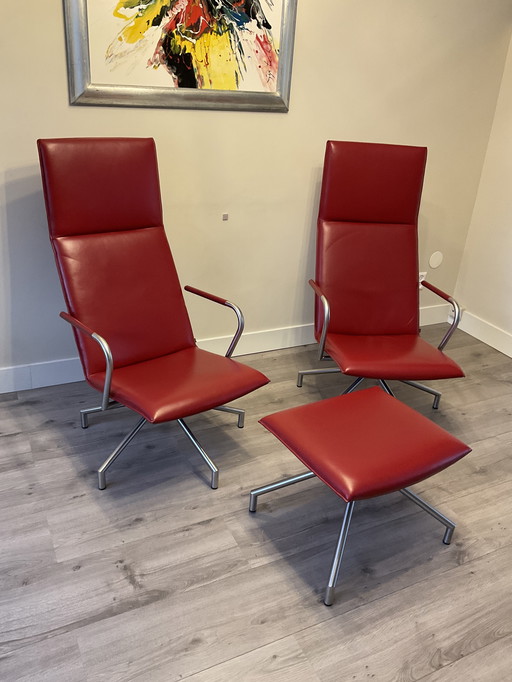 Arco Design Armchairs With 1 Footstool