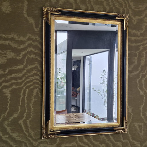 Barockspiegel schwarz mit antikem Gold