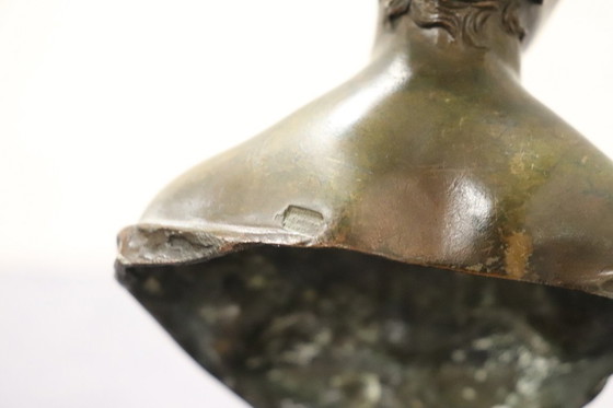 Image 1 of Small Bust of a Young Woman in Bronze, Italy, Signed Gemito