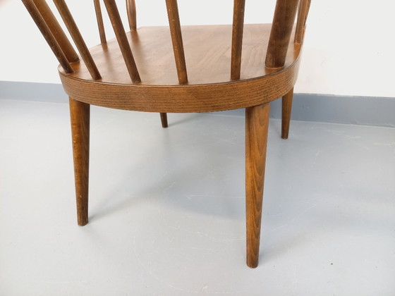 Image 1 of Poltrona vintage in legno Baumann, modello Fan, degli anni '60.