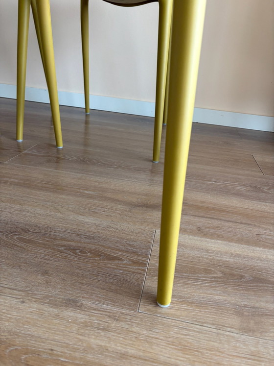 4 Kartell design chairs ocher yellow, Dining chairs, Plastic (photo 6 of 10)