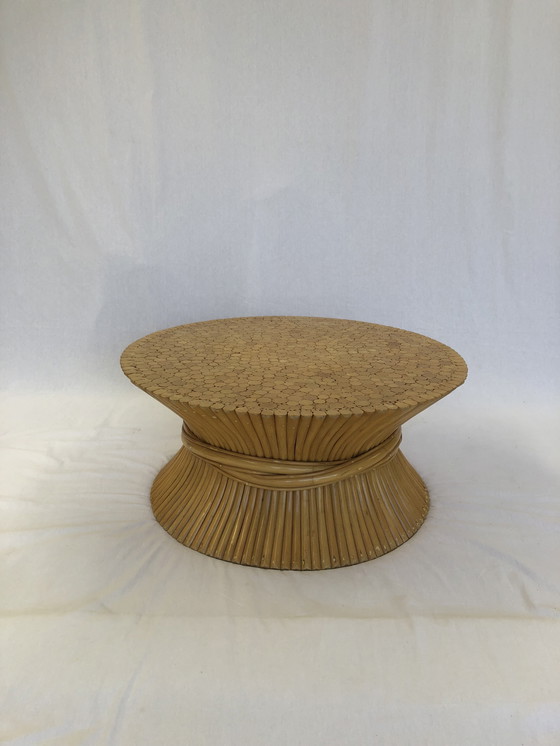 Image 1 of Weizengarbe Couchtisch von McGuire, 1970er Jahre